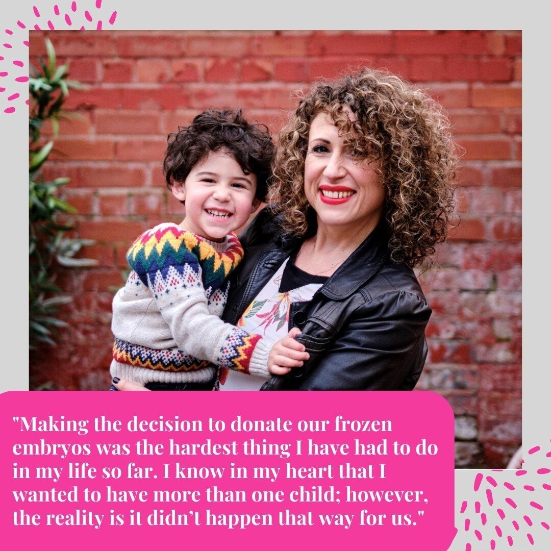 "You see, my husband and I are both siblings, and the guilt I have around our son not having a brother or a sister is immense. The other day, I watched a storyline on TV where two sisters in their 40&rsquo;s were mourning the loss of their mother&mdash;together&mdash;and I was instantly struck with sadness that Phoenix won&rsquo;t have that support when the inevitable happens to myself or my husband.⠀
⠀
In making the decision to donate your embryos, you will have to accept that there is grief involved. But knowing that you are doing something that could help someone else is the one saving grace in this difficult and almost impossible decision." -@fertilitypoddy⠀
.⠀
.⠀
Today on The Fertility Tribe, Natalie Silverman is sharing the tough decision she and her husband made to donate their remaining embryos to science after IVF, the unique grief that came along with it, and the guilt she feels about not being able to give her son a sibling. Head to the link in our bio to read the full piece. 💖⠀
.⠀
.⠀
Who can relate to the feelings of guilt at being unable to give your only child a sibling? 👇🏻